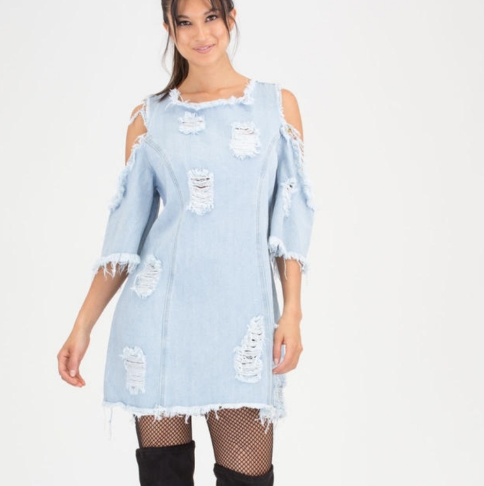 Denim Distressed Dress
